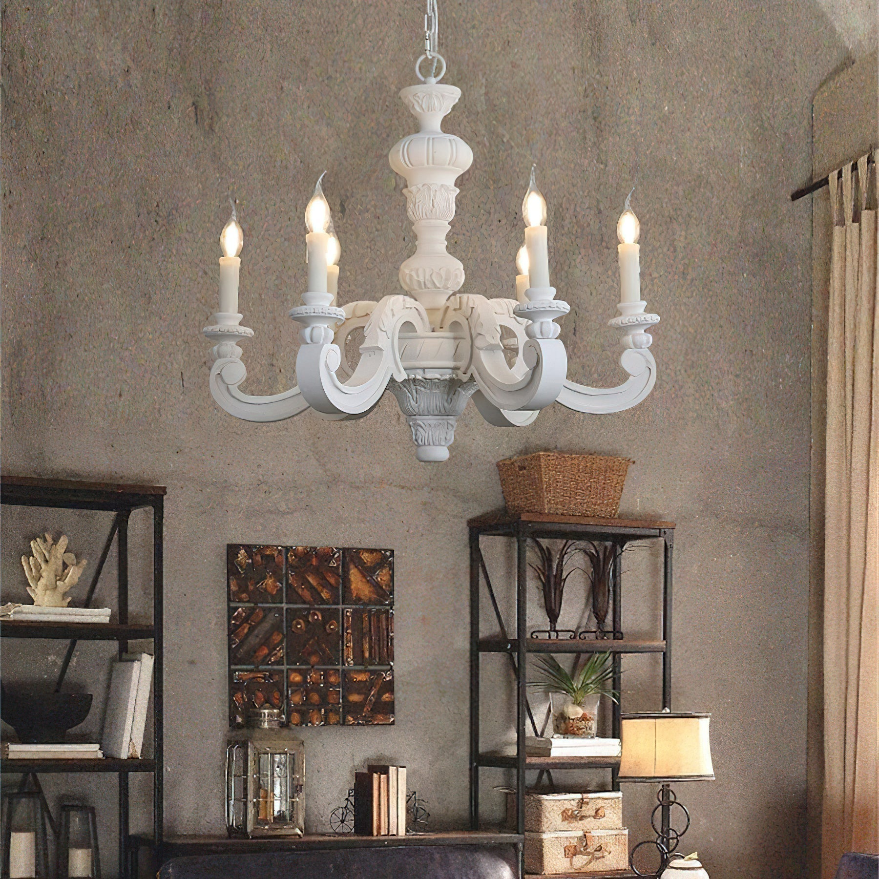 Olrinila Römischer Vintage-Holz-Kronleuchter-Letslighting