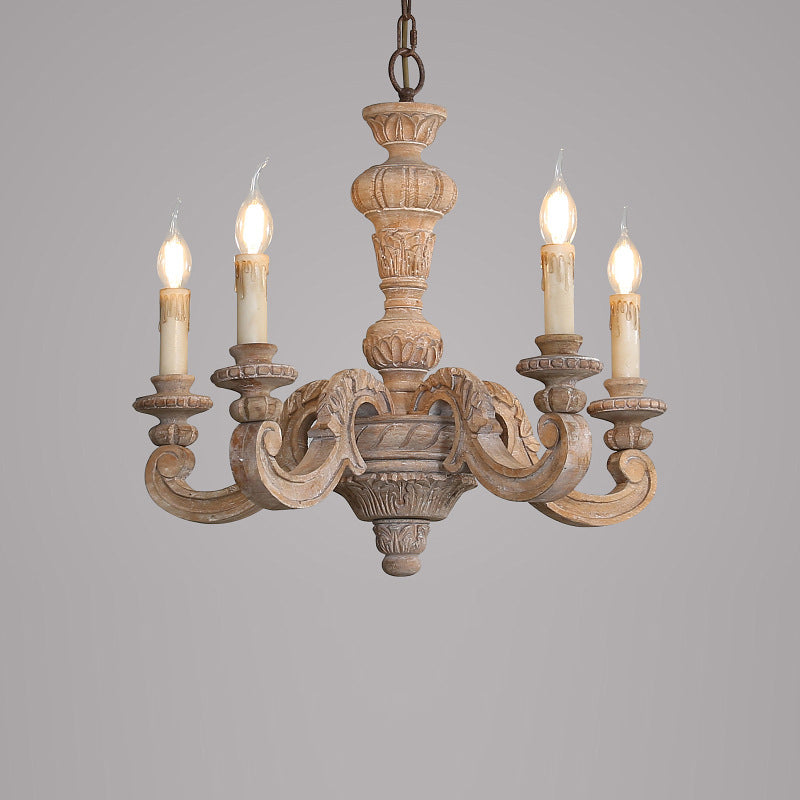 Olrinila Römischer Vintage-Holz-Kronleuchter-Letslighting