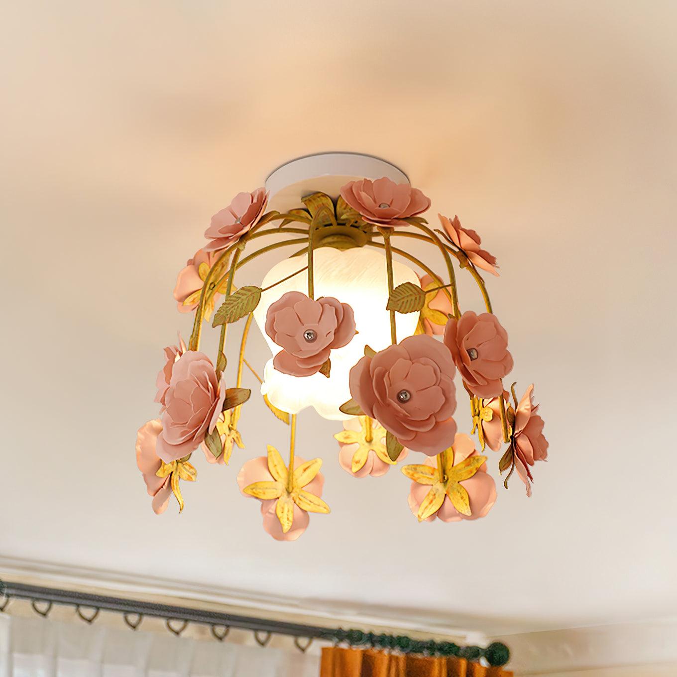 Deckenleuchte Metall Baldachin Blume Blüte Romantisch-Letslighting