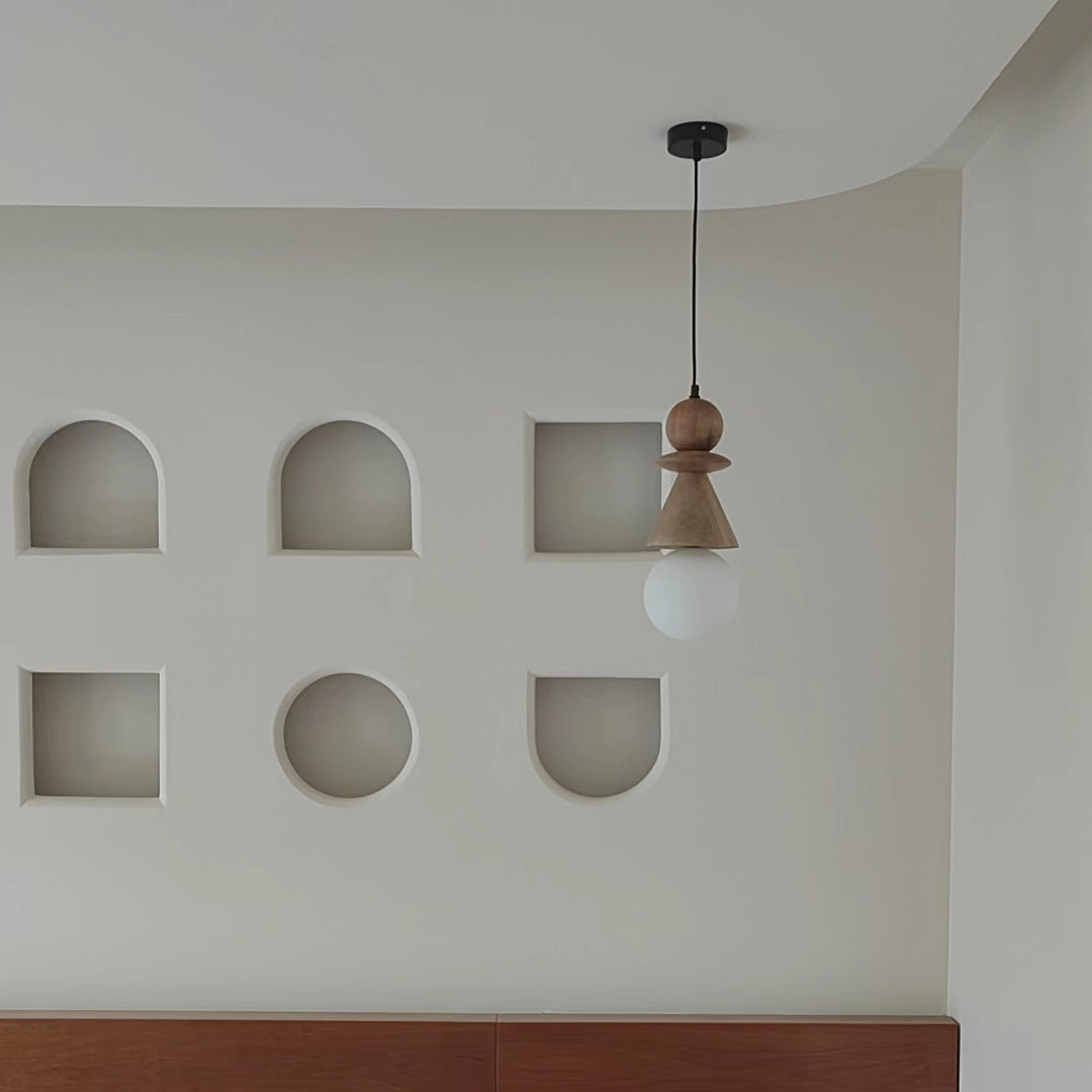 Aphais Rook Wooden Glass Pendant Lamp-Letslighting