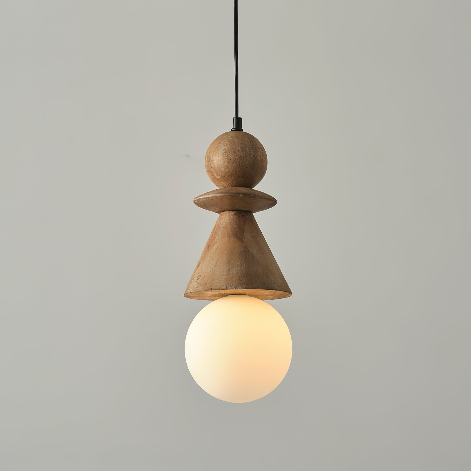 Aphais Rook Wooden Glass Pendant Lamp-Letslighting