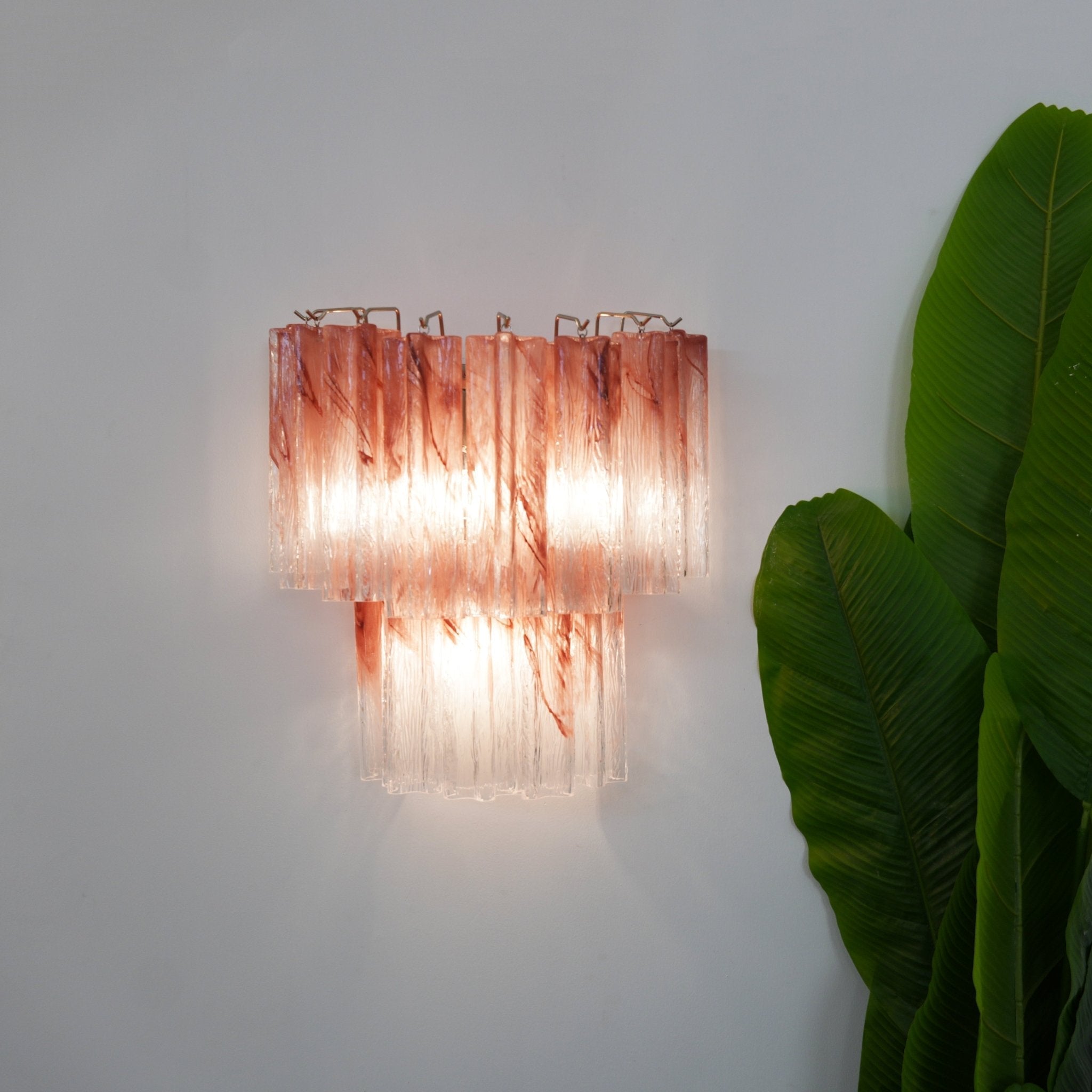 Aurora Wall Light Rose Glass Blades Romantic Watercolor - Neutralighting