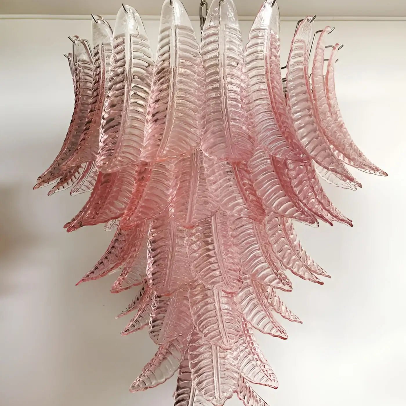 Aurora Chandelier Pink Murano Glass Leaves Cascading Romantic - Neutralighting