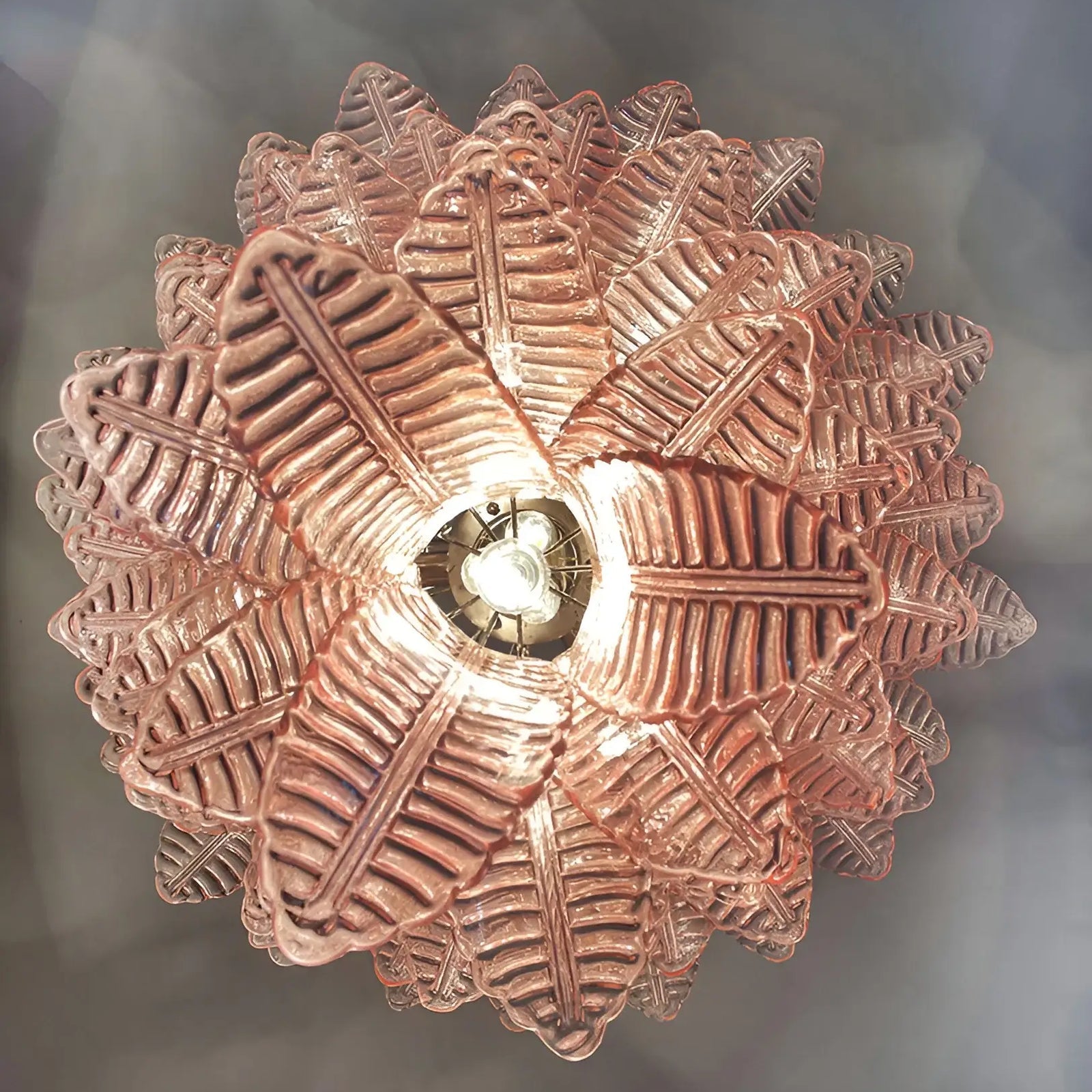 Aurora Chandelier Pink Murano Glass Leaves Cascading Romantic - Neutralighting