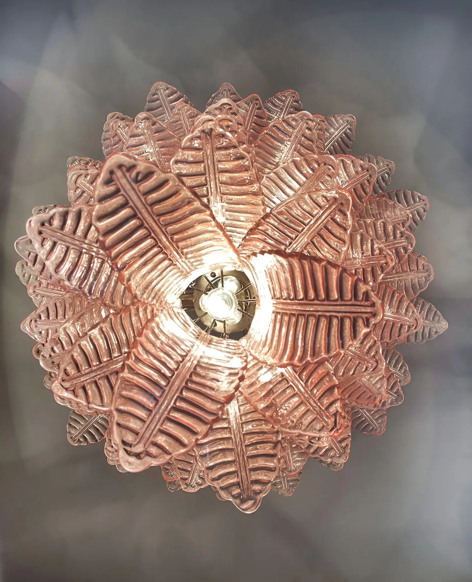 Aurora Chandelier Pink Murano Glass Leaves Cascading Romantic - Neutralighting