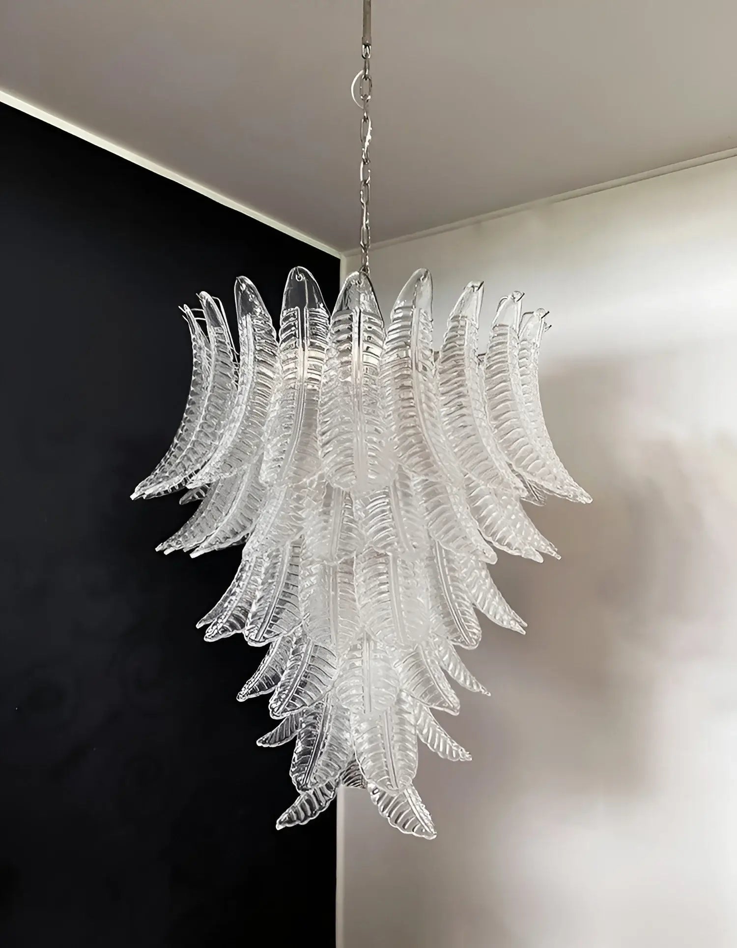 Aurora Chandelier Clear Glass Leaf Cascading Elegant - Neutralighting