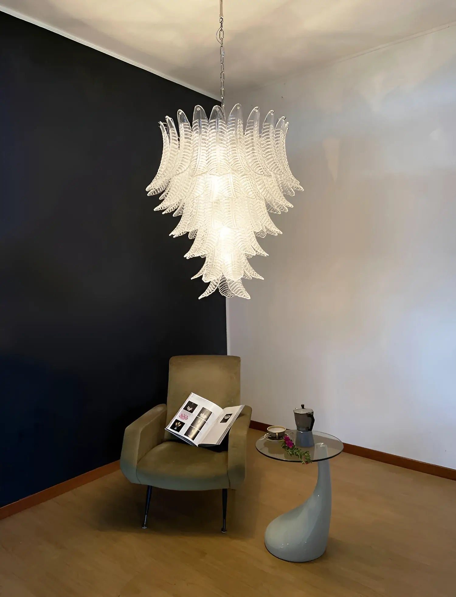 Aurora Chandelier Clear Glass Leaf Cascading Elegant - Neutralighting