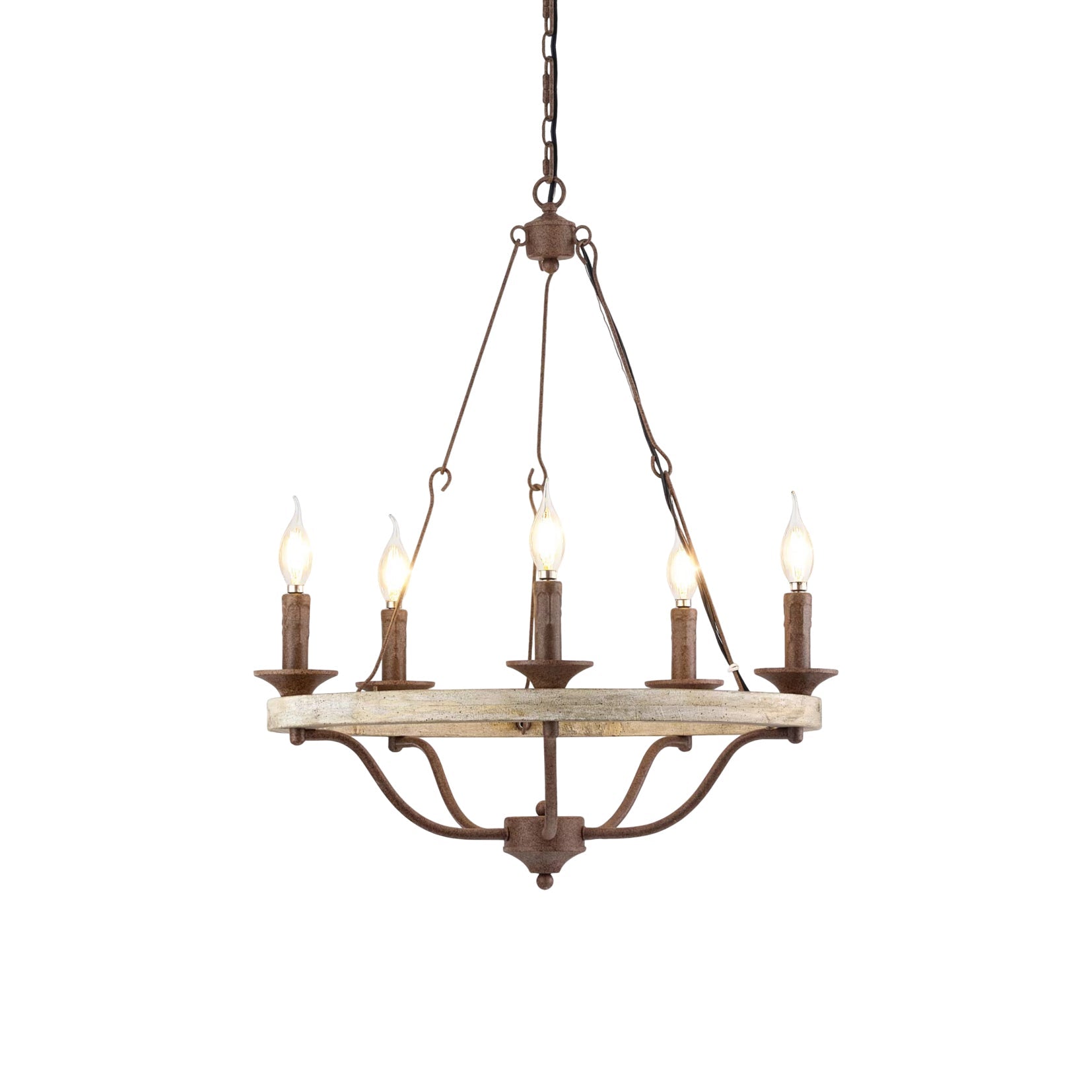 Rosalind Industrieller Vintage Kronleuchter aus Holz-Letslighting