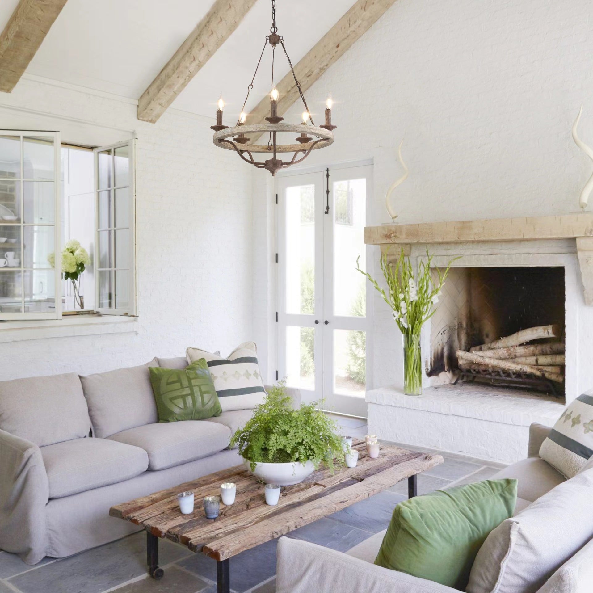 Rosalind Industrieller Vintage Kronleuchter aus Holz-Letslighting