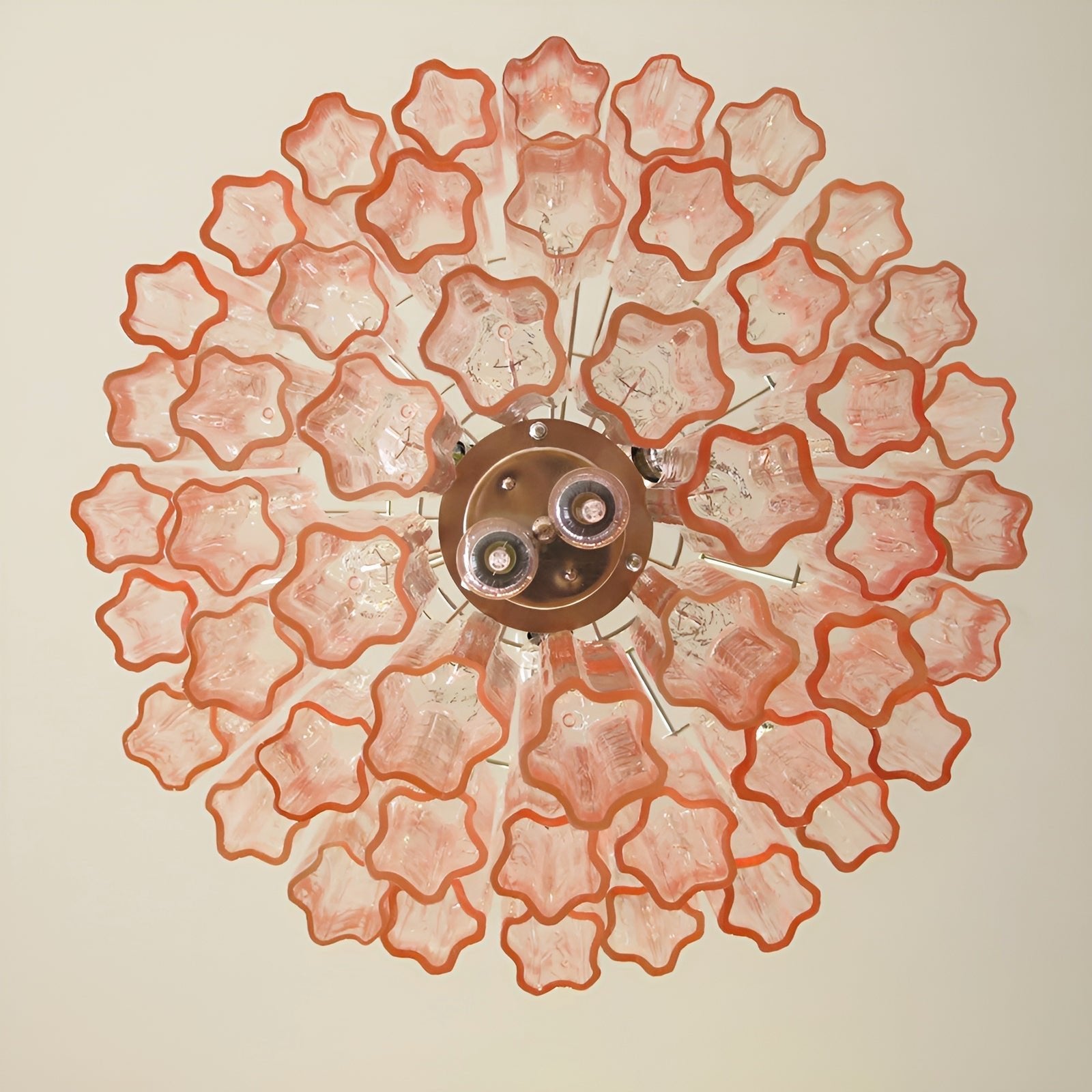 Aurora Chandelier Pink Glass Tubes Layered Modern - Neutralighting