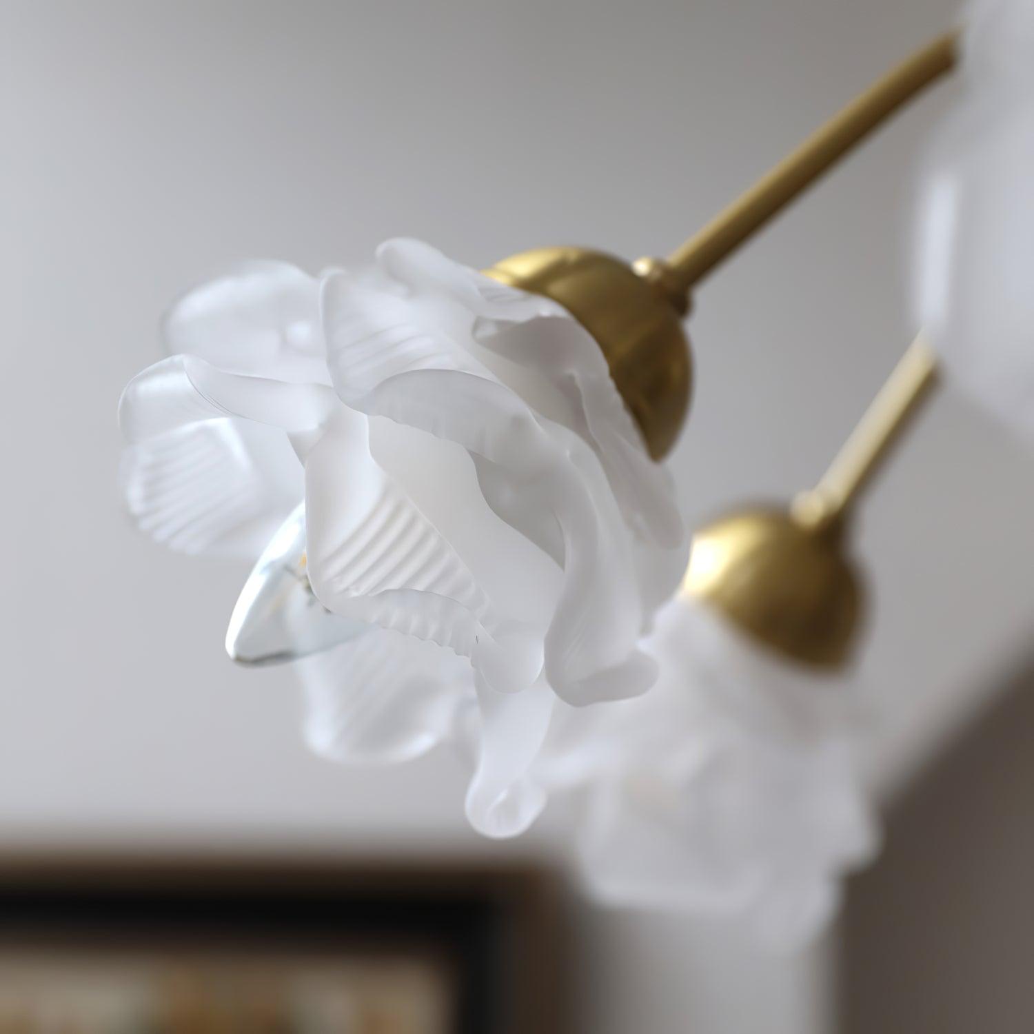 Lustra Kronleuchter Messing Glas Rose Blume-Letslighting