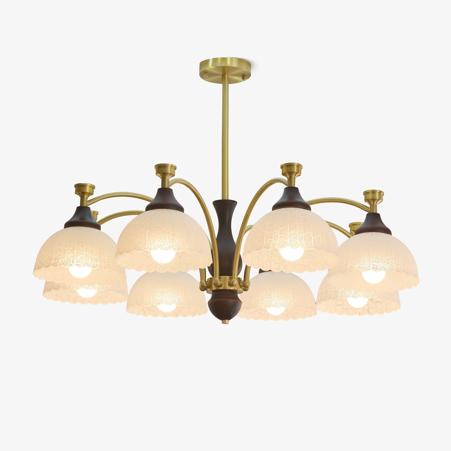 Avvynila Traditionelle Eleganz Vintage Messing Holz Kronleuchter-Letslighting