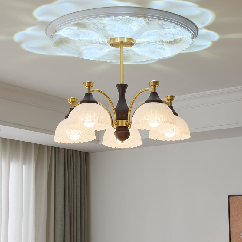 Avvynila Traditionelle Eleganz Vintage Messing Holz Kronleuchter-Letslighting
