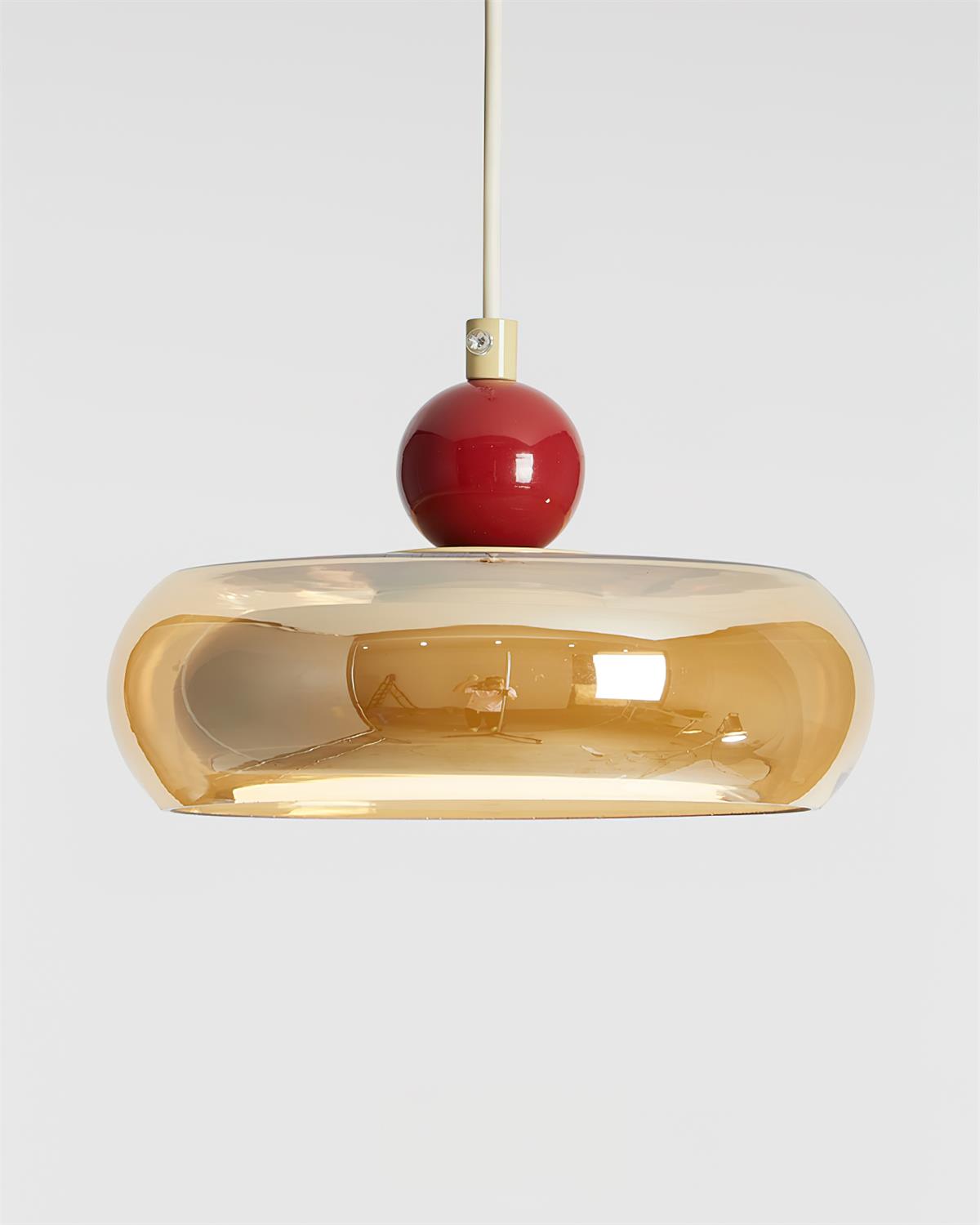 Jojo Pendelleuchte Bernstein Glas Rot Vintage-Letslighting