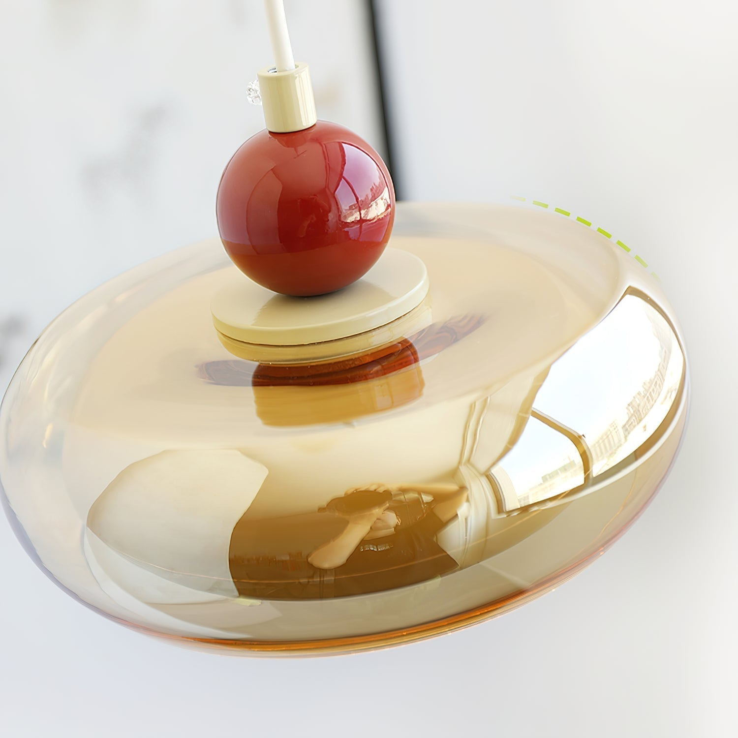Jojo Pendelleuchte Bernstein Glas Rot Vintage-Letslighting