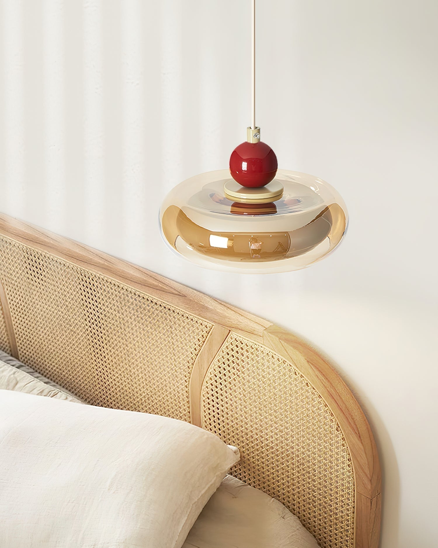 Jojo Pendelleuchte Bernstein Glas Rot Vintage-Letslighting