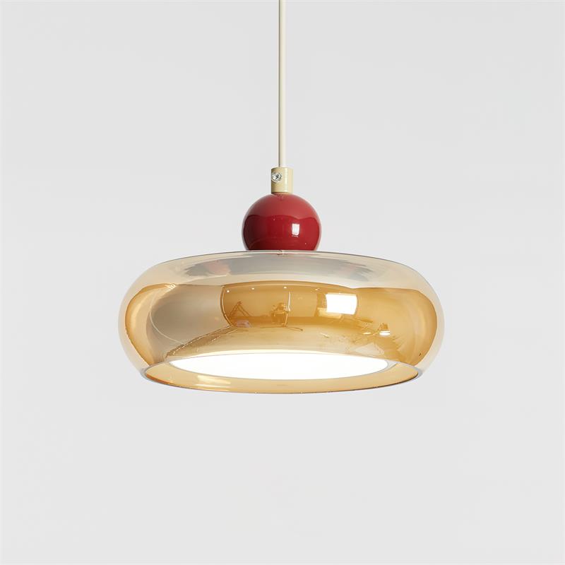 Jojo Pendelleuchte Bernstein Glas Rot Vintage-Letslighting