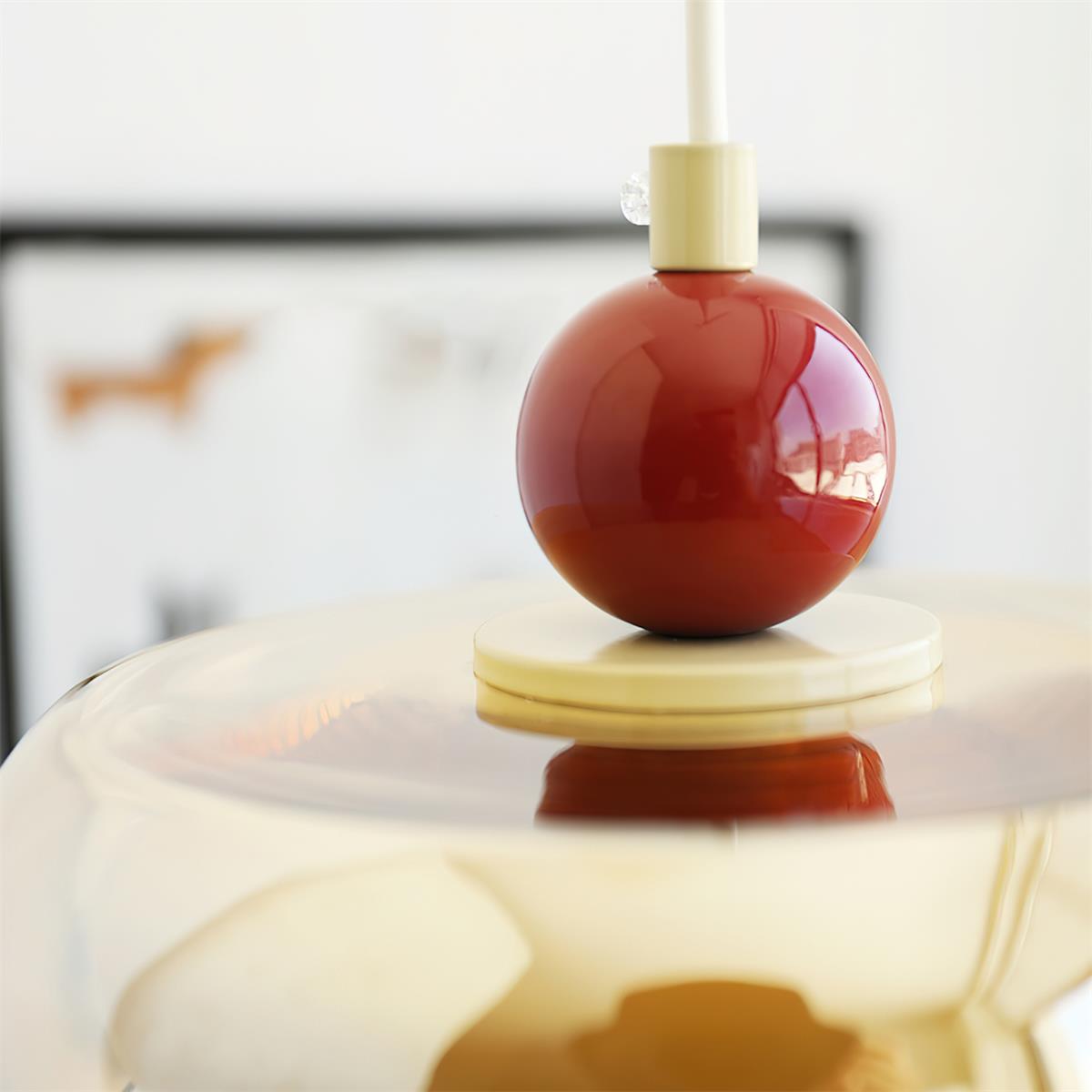 Jojo Pendelleuchte Bernstein Glas Rot Vintage-Letslighting