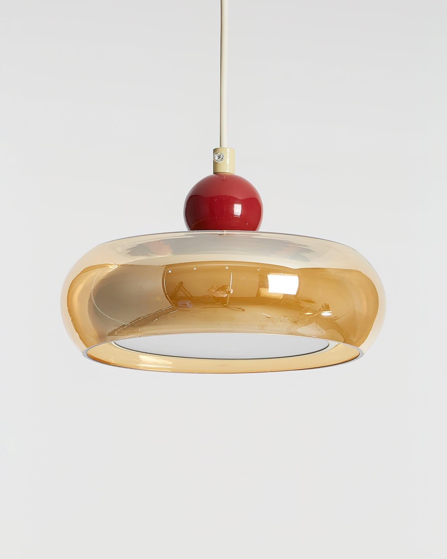 Jojo Pendelleuchte Bernstein Glas Rot Vintage-Letslighting