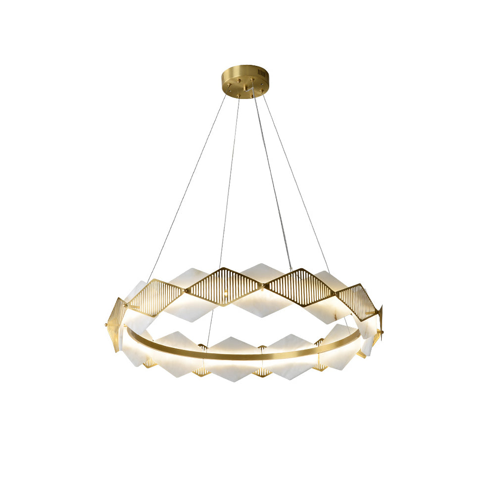 Etalarae Modern Minimalist Rote LED Alabaster Chandelier - Letslighting