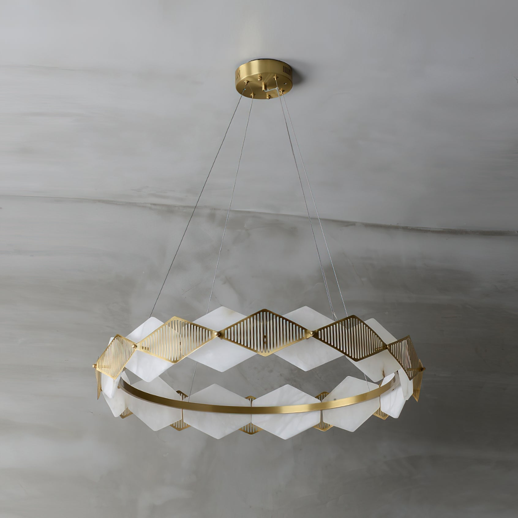 Etalarae Modern Minimalist Rote LED Alabaster Chandelier - Letslighting