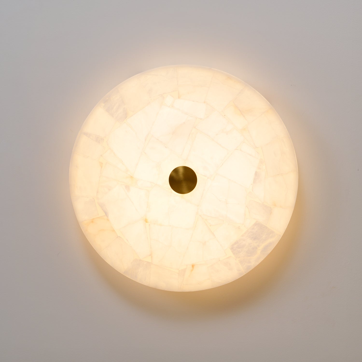 Delya Runde Alabaster-Deckenleuchte