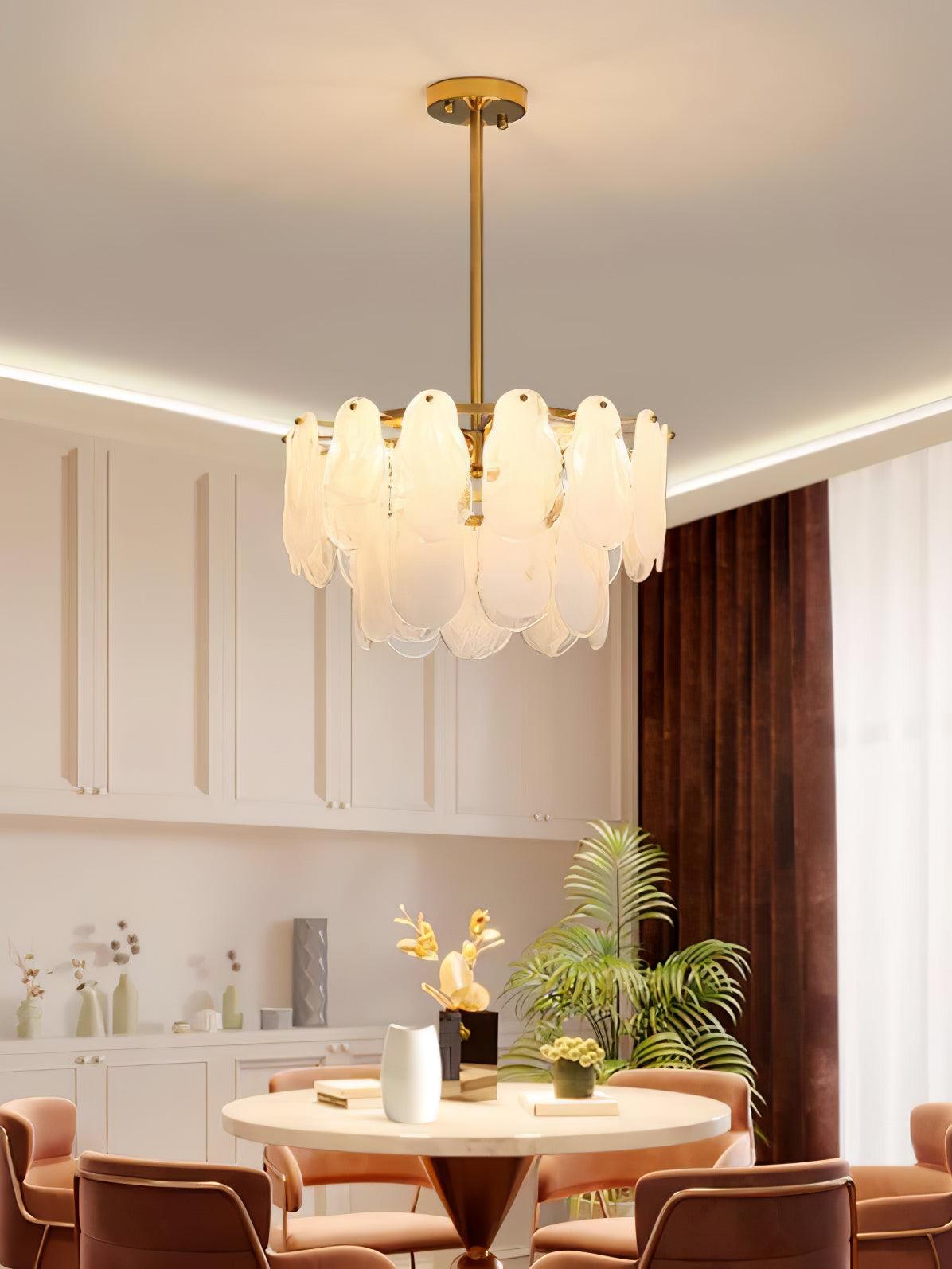 Zosolia Postmoderner luxuriöser runder Kronleuchter aus Wolkenglas-Letslighting