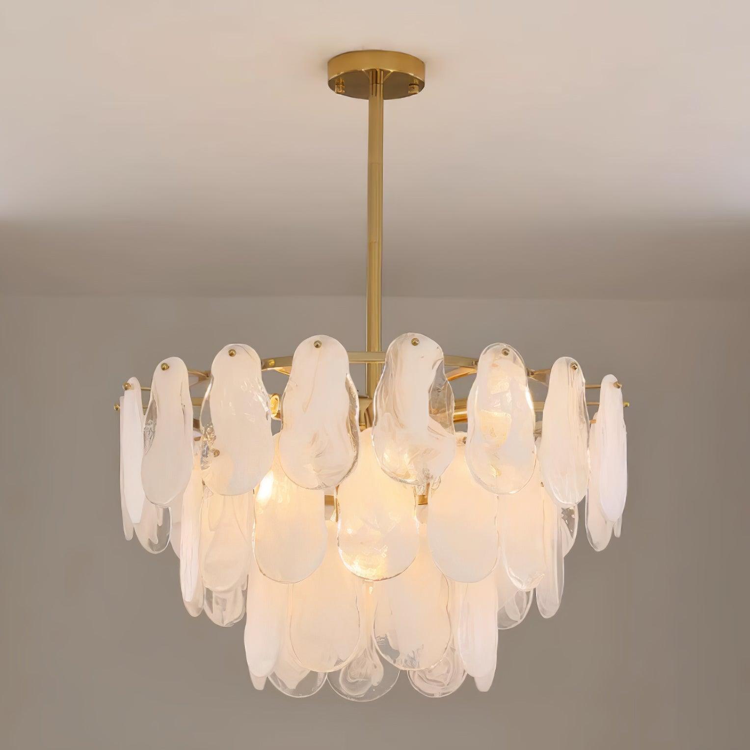 Zosolia Postmoderner luxuriöser runder Kronleuchter aus Wolkenglas-Letslighting