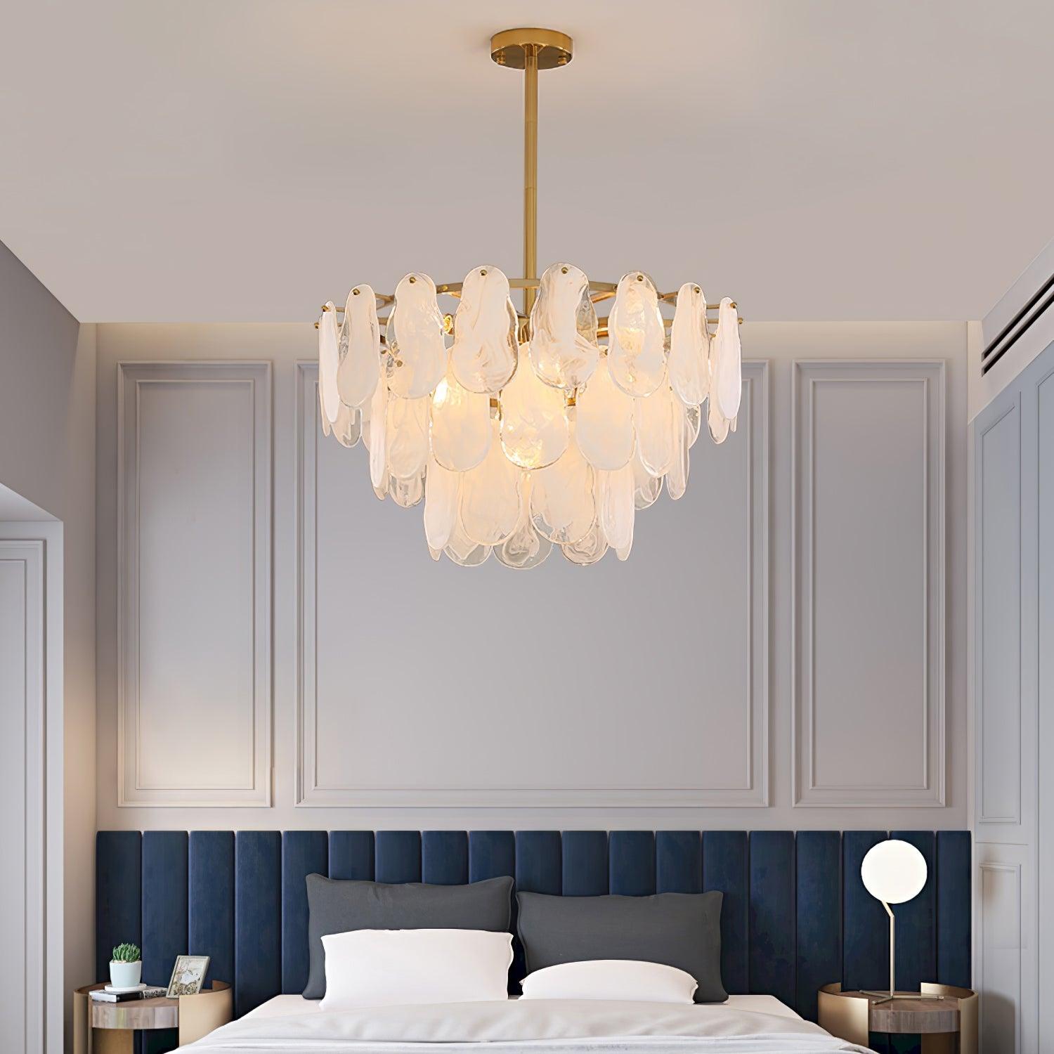 Zosolia Postmoderner luxuriöser runder Kronleuchter aus Wolkenglas-Letslighting