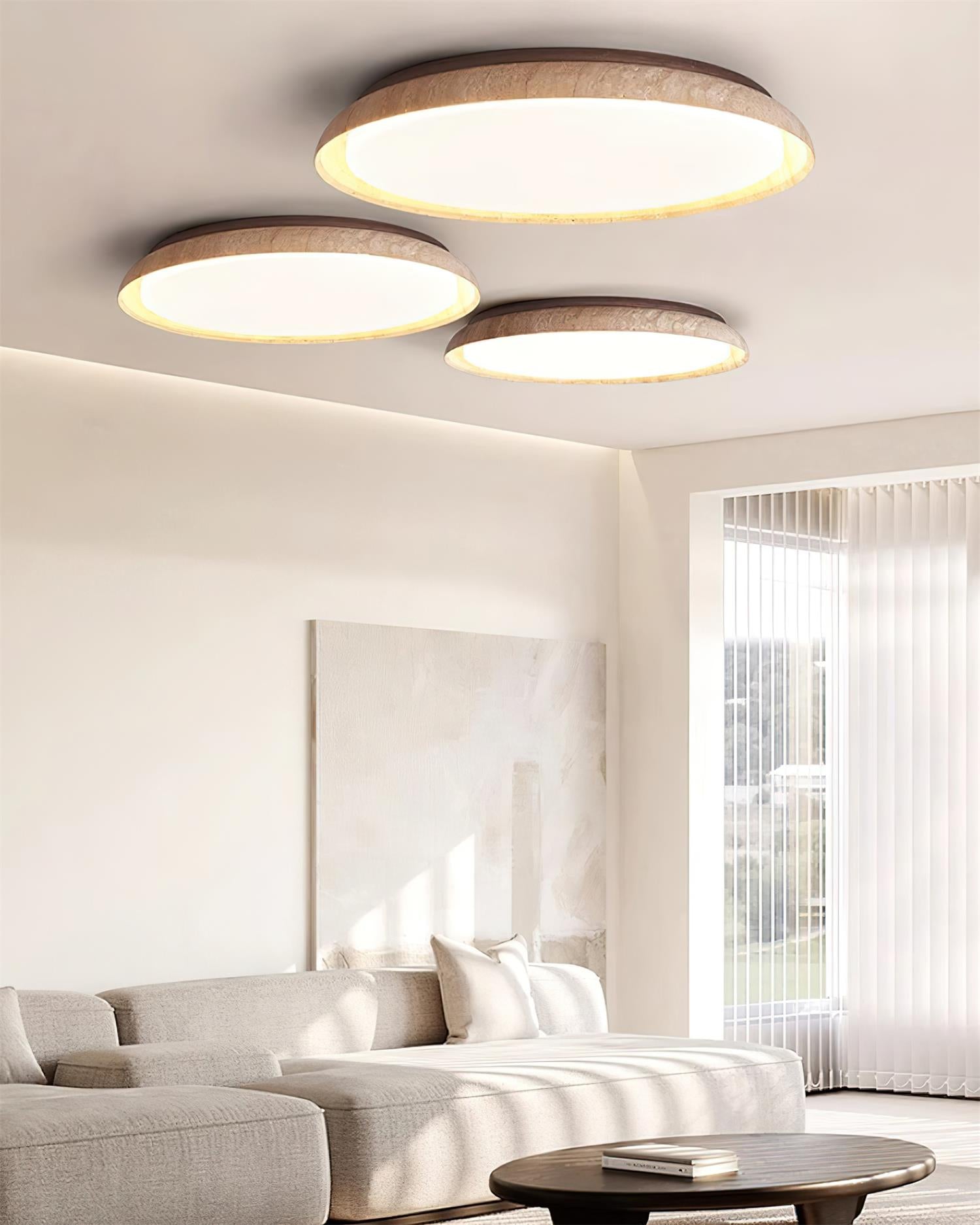 Halo Runde Travertin-Deckenleuchte-Letslighting