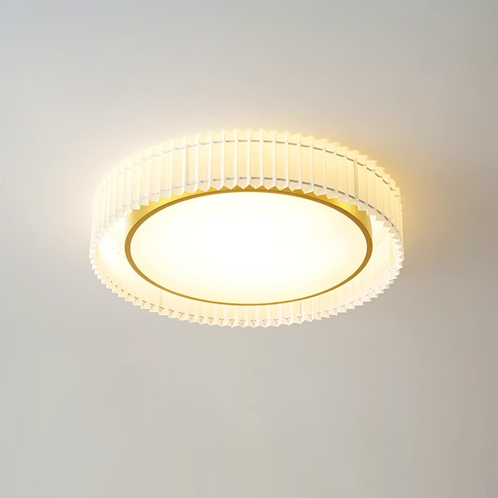 Corinila Rund Gefeilt Stoff Deckenleuchte-Letslighting