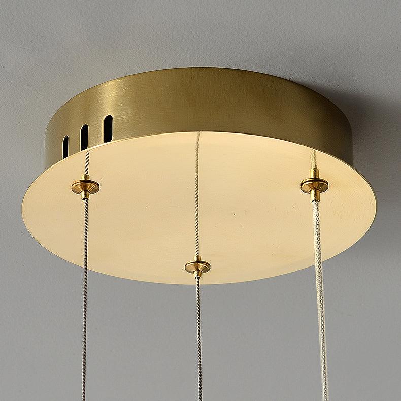Lustra Kronleuchter Rund Ring Kristall Gold LED-Letslighting