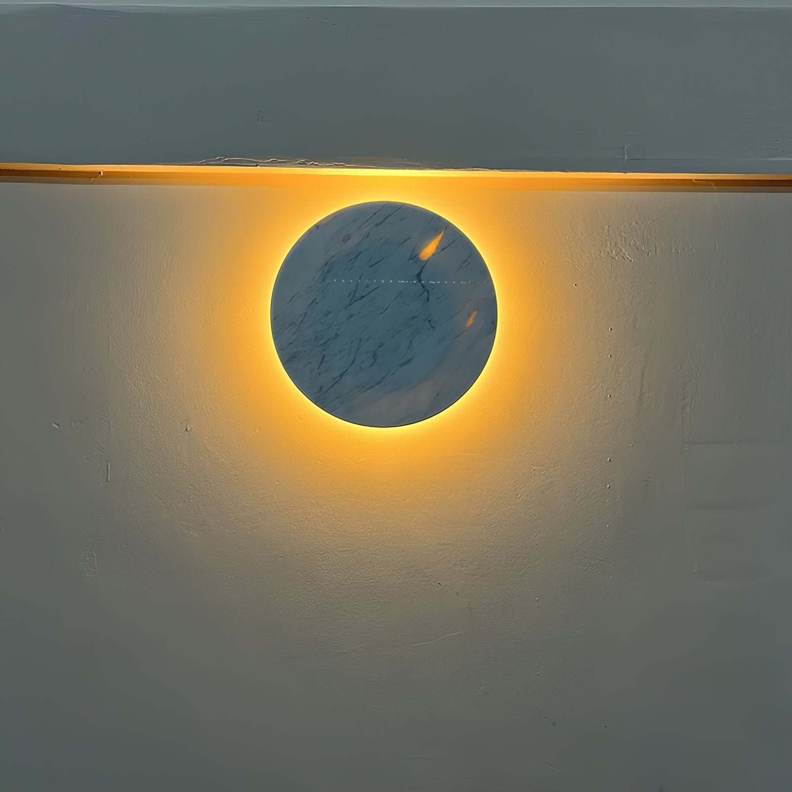 Vasilora Modern Minimalist Round White Marble Sconce Wall Lamp - Letslighting