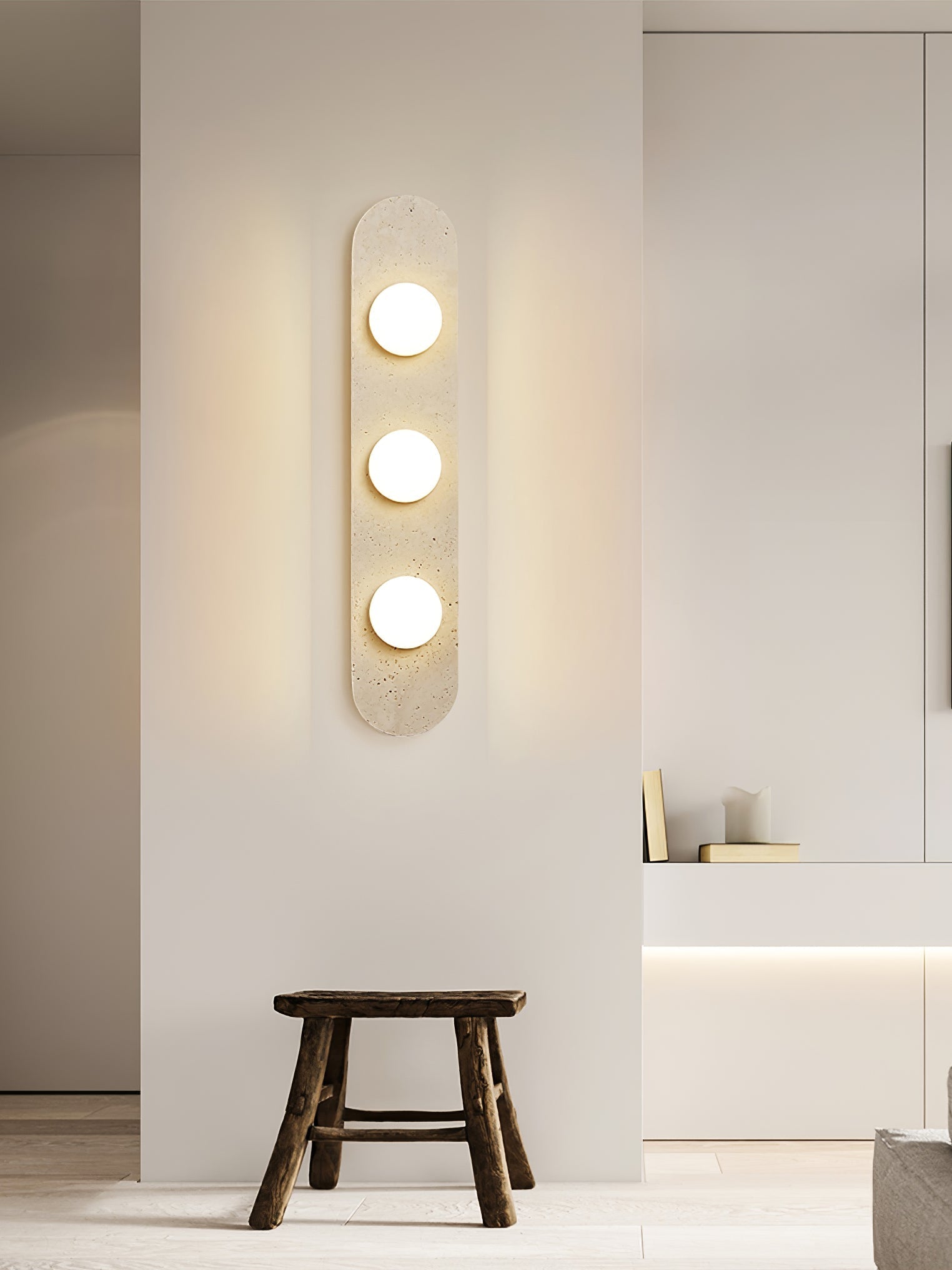 Zasoliel Minimalist Travertine Wall Light - Neutralighting