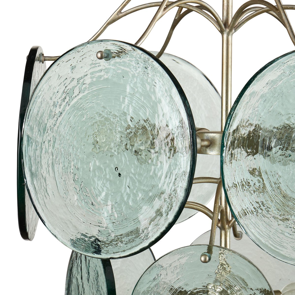 Aurora Chandelier Rovigo Recycled Glass Disc Modern Flowing - Neutralighting