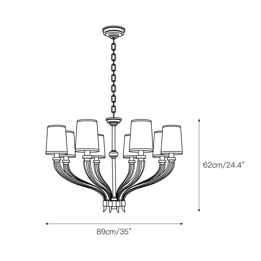 Olnoran Industrieller Vintage Kronleuchter aus Schilfgewebe-Letslighting