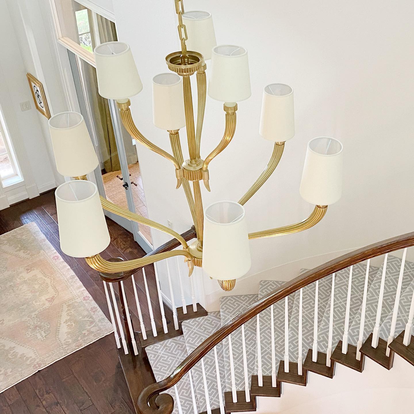 Olnoran Industrieller Vintage Kronleuchter aus Schilfgewebe-Letslighting