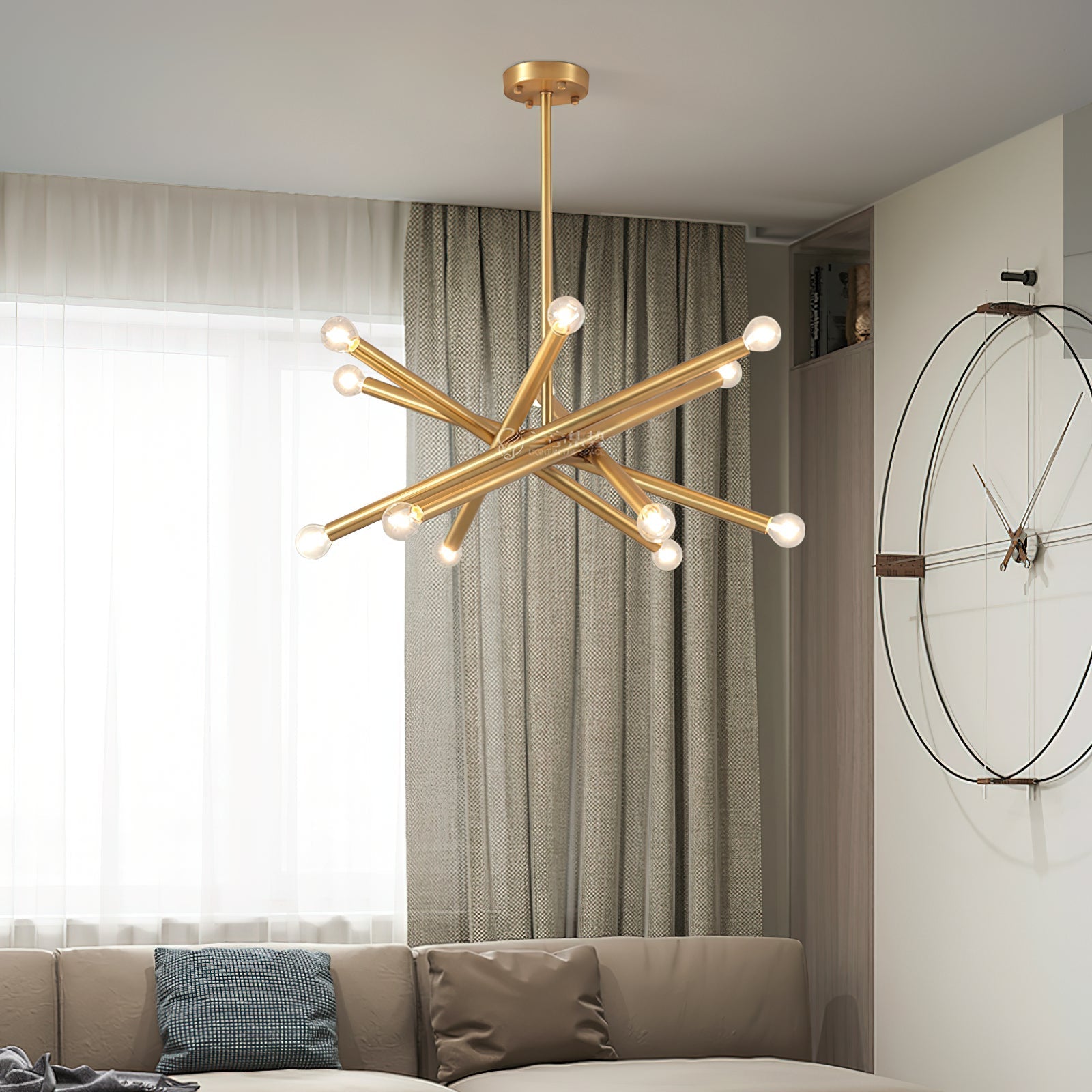 Erliren Eleganter Industrie-Kronleuchter aus Messing-Letslighting