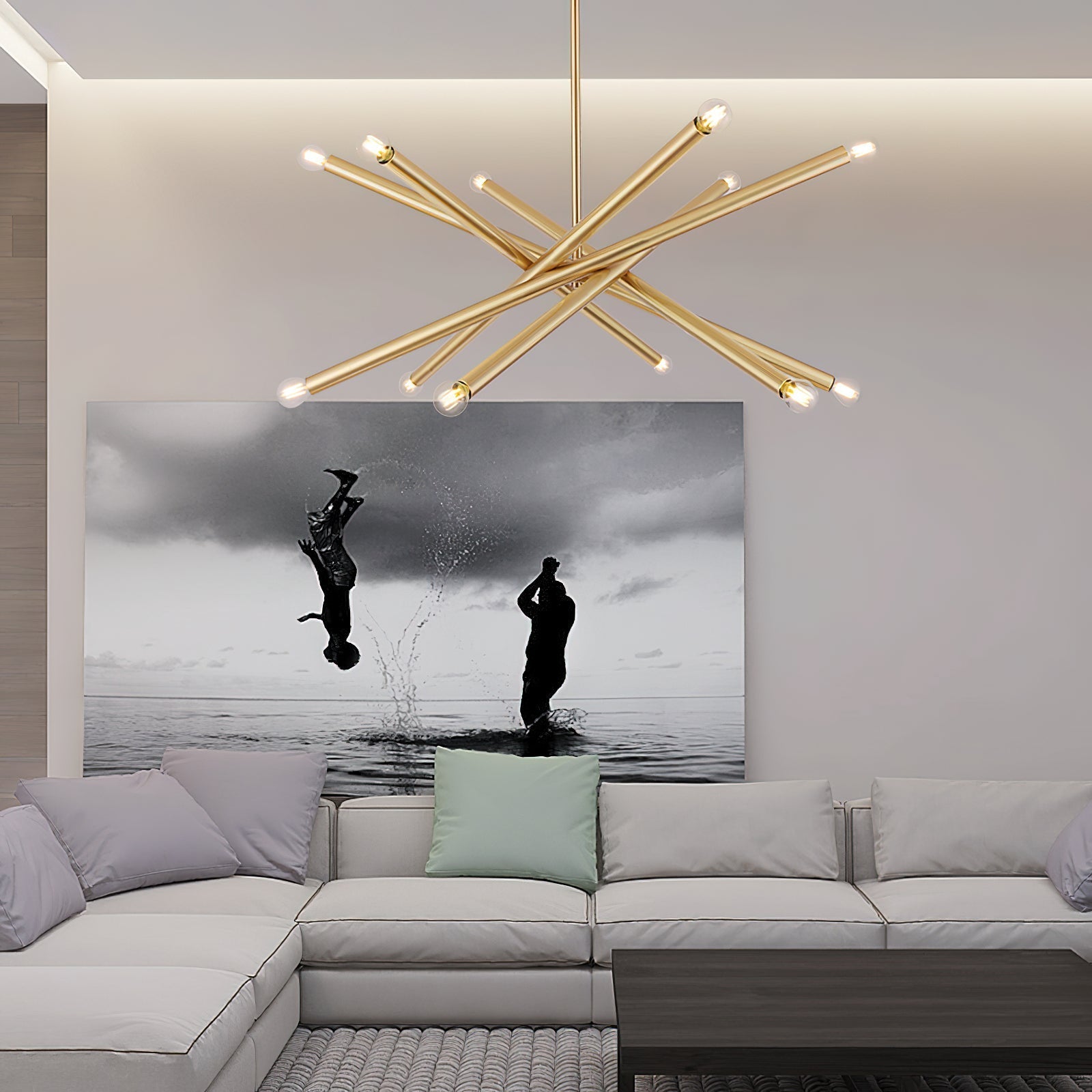 Erliren Eleganter Industrie-Kronleuchter aus Messing-Letslighting