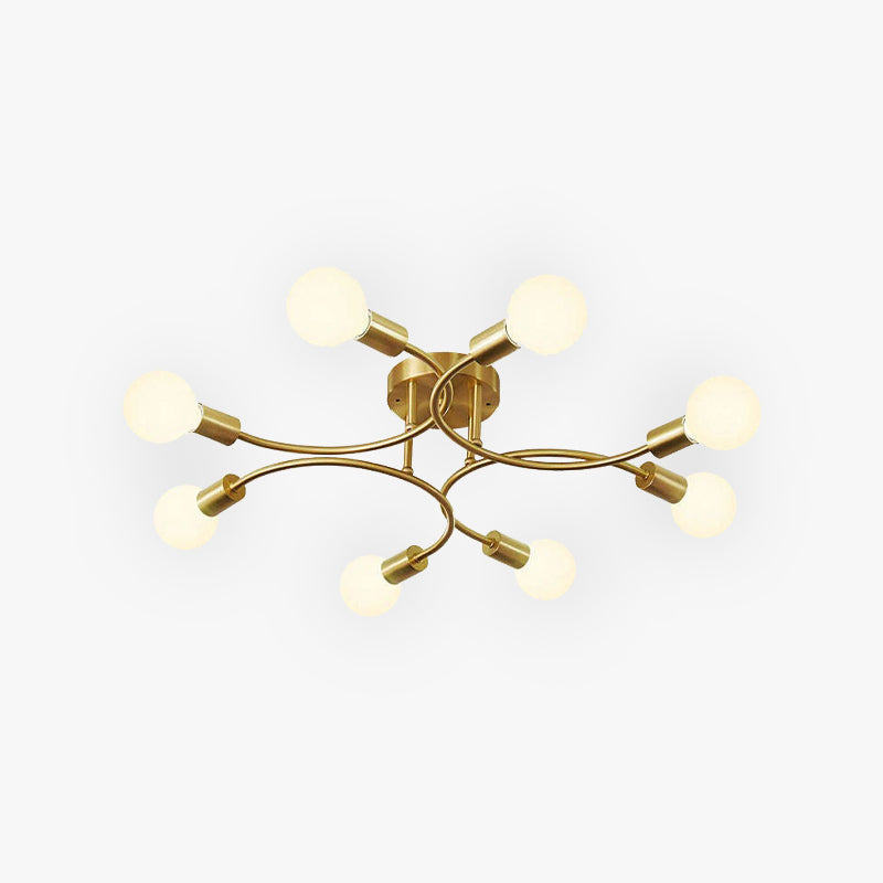 Valentina Modern LED Deckenleuchte Gold, Wohnzimmer, Metall