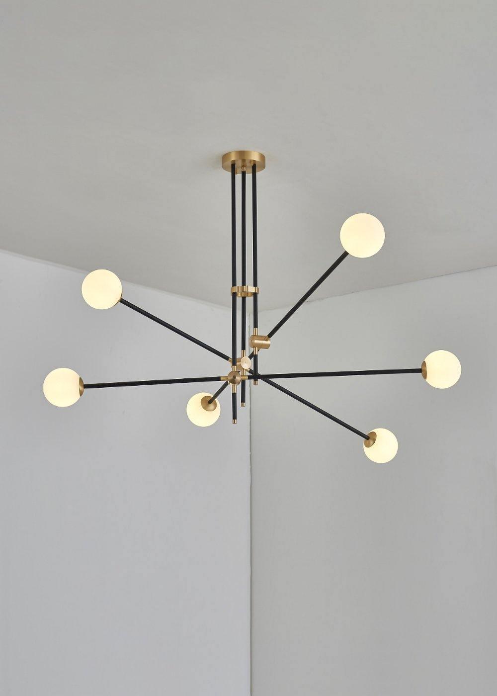 Lustra Kronleuchter SI Messing Glas Globus-Letslighting