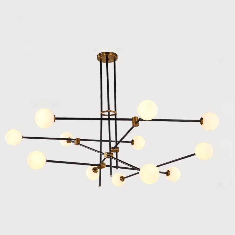 Lustra Kronleuchter SI Messing Glas Globus-Letslighting