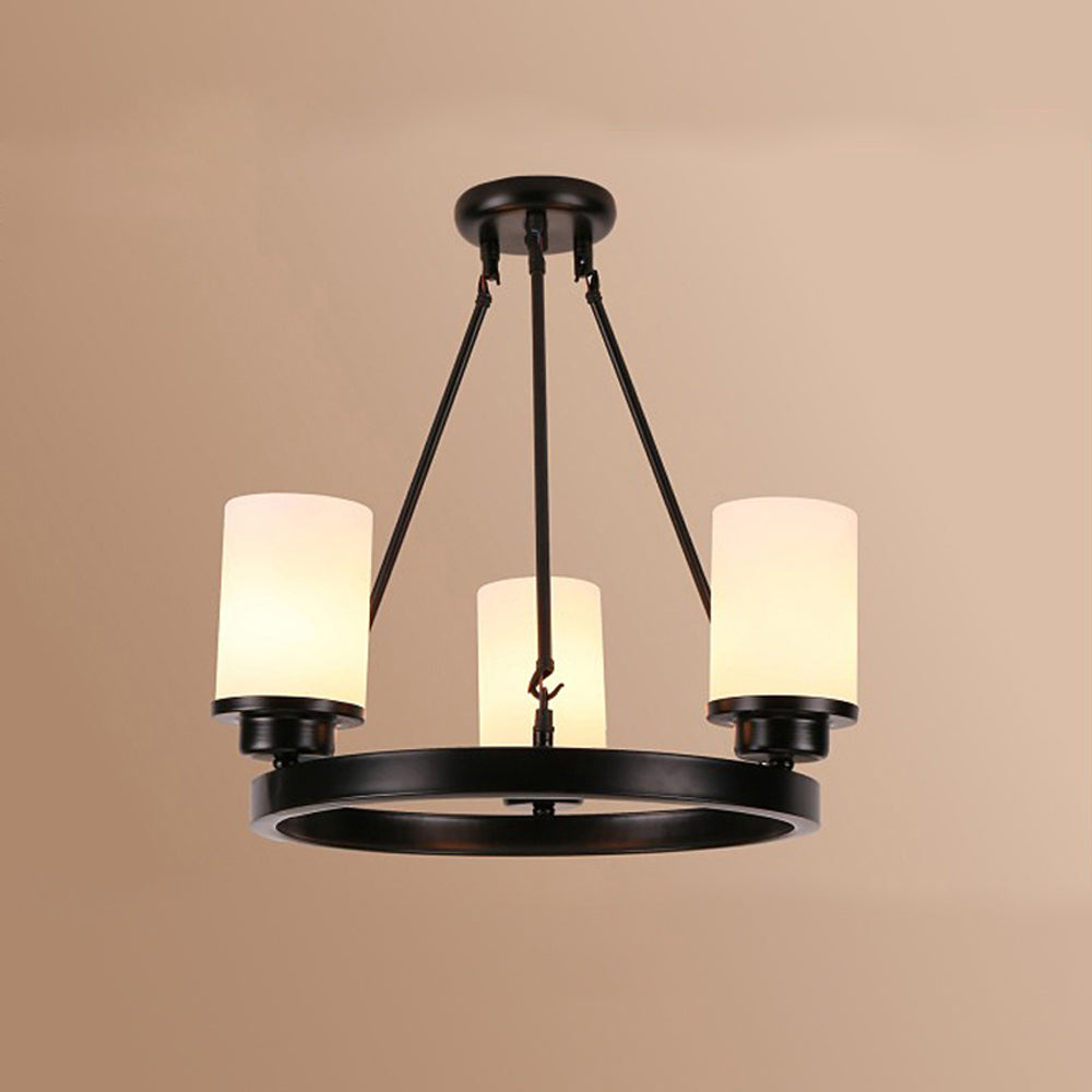 Silva Kronleuchter Glas Retro Zylinder Esstisch, Schwarz Weiß, Metall