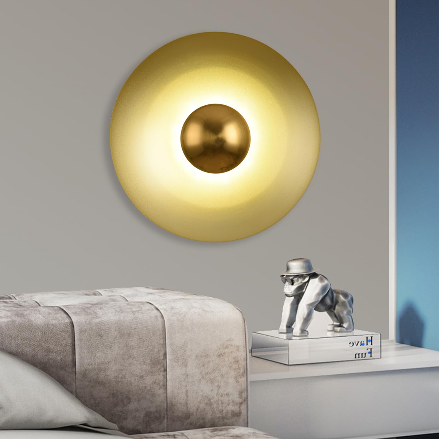 Valentina Minimalistisch Platte LED Innenbereich Wandleuchte Metall Hotel