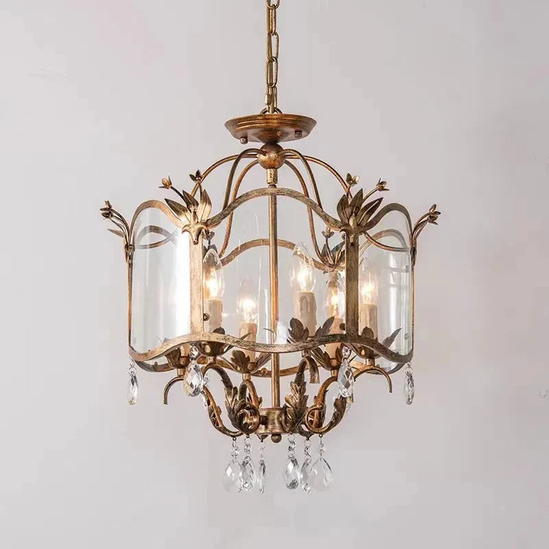 Silva Vintage Käfig Form Pendelleuchte Metall/Glas Wohnzimmer