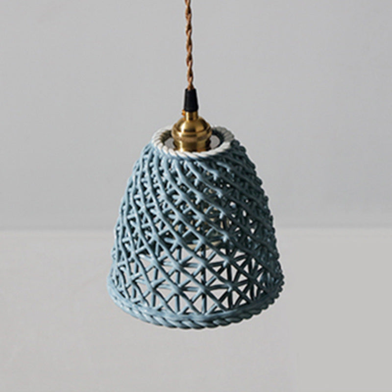 Valentina Moderne LED Pendelleuchte Metall Blau Weiß Schlafzimmer/Küche