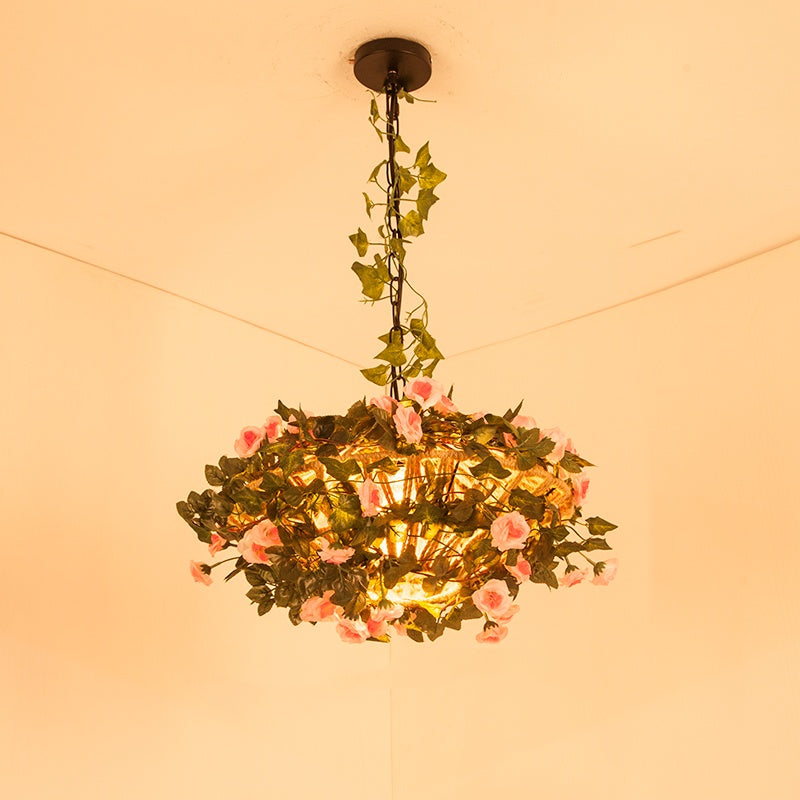 Valentina Retro LED Pendelleuchte Rattan Restaurant Schlafzimmer