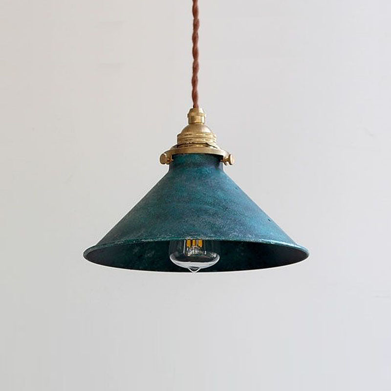 Silva Vintage LED Pendelleuchte Blau Grün Silber Metall Küche