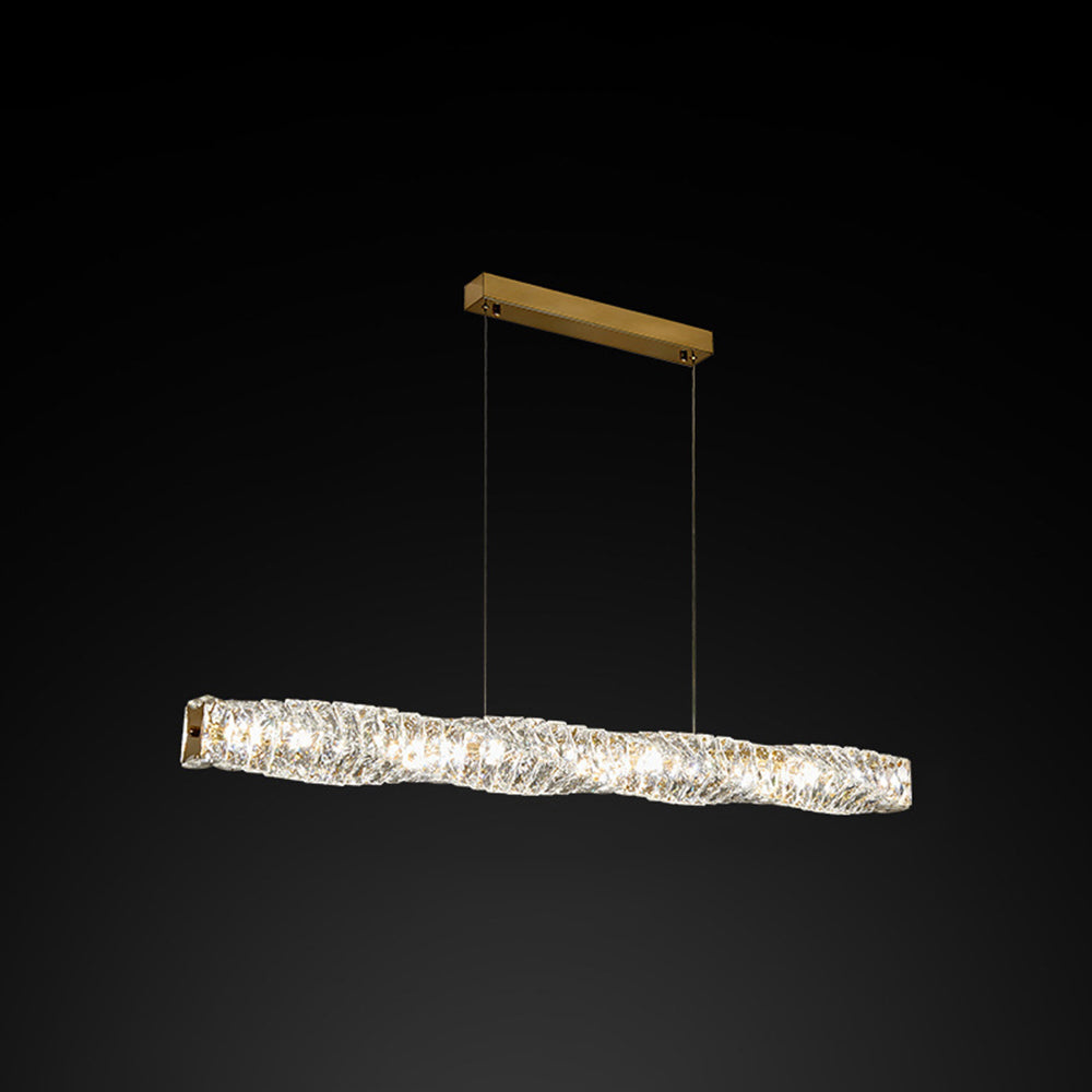 Kristy Vintage Linear LED Pendelleuchte Gold/Silber Esstisch/Schlaf/Wohnzimmer 100-120-150cm Metall Kristall
