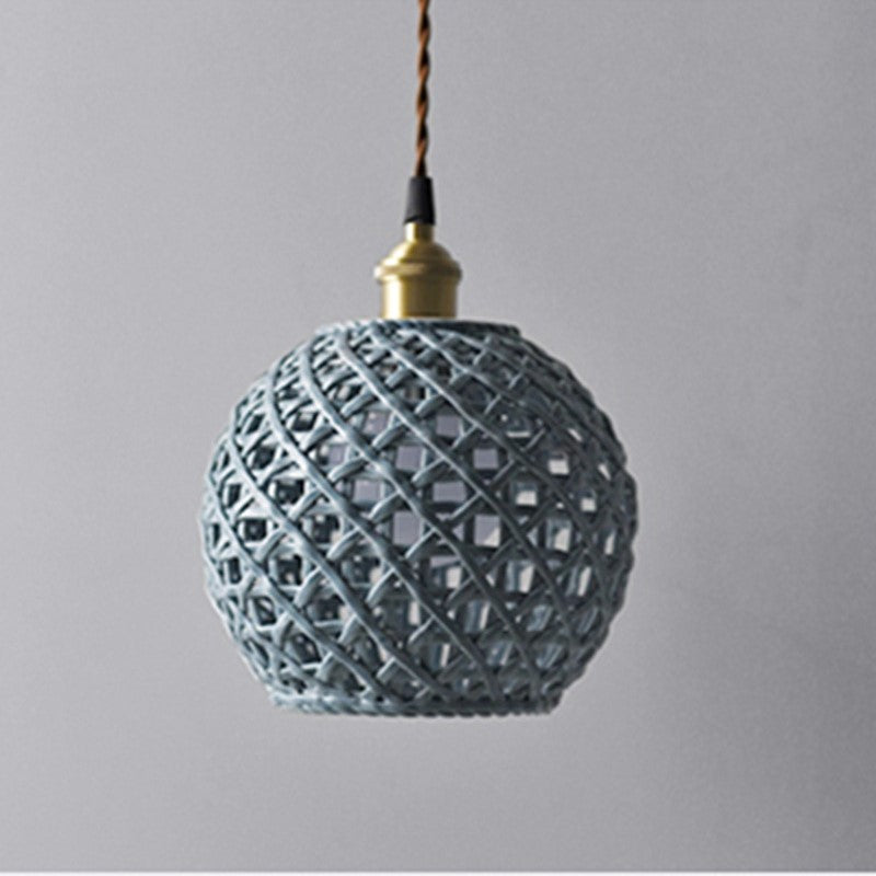 Valentina Moderne LED Pendelleuchte Metall Blau Weiß Schlafzimmer/Küche